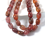 28pcs Glass Red Coffee Mixed Bucket Bead Floral 10X13.5mm Jewelry Making DIY