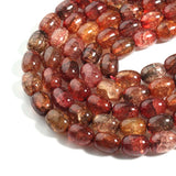 28pcs Glass Red Coffee Mixed Bucket Bead Floral 10X13.5mm Jewelry Making DIY