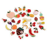 28pcs Mixed Fruit Enamel Charms DIY Jewelry Oil Drop Pendant Earrings