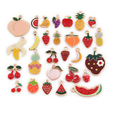 28pcs Mixed Fruit Enamel Charms DIY Jewelry Oil Drop Pendant Earrings