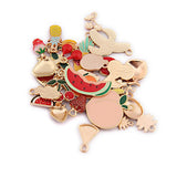 28pcs Mixed Fruit Enamel Charms DIY Jewelry Oil Drop Pendant Earrings