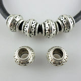 28pcs Tibetan Silver Spacer Beads 7x9mm European Bracelet Findings