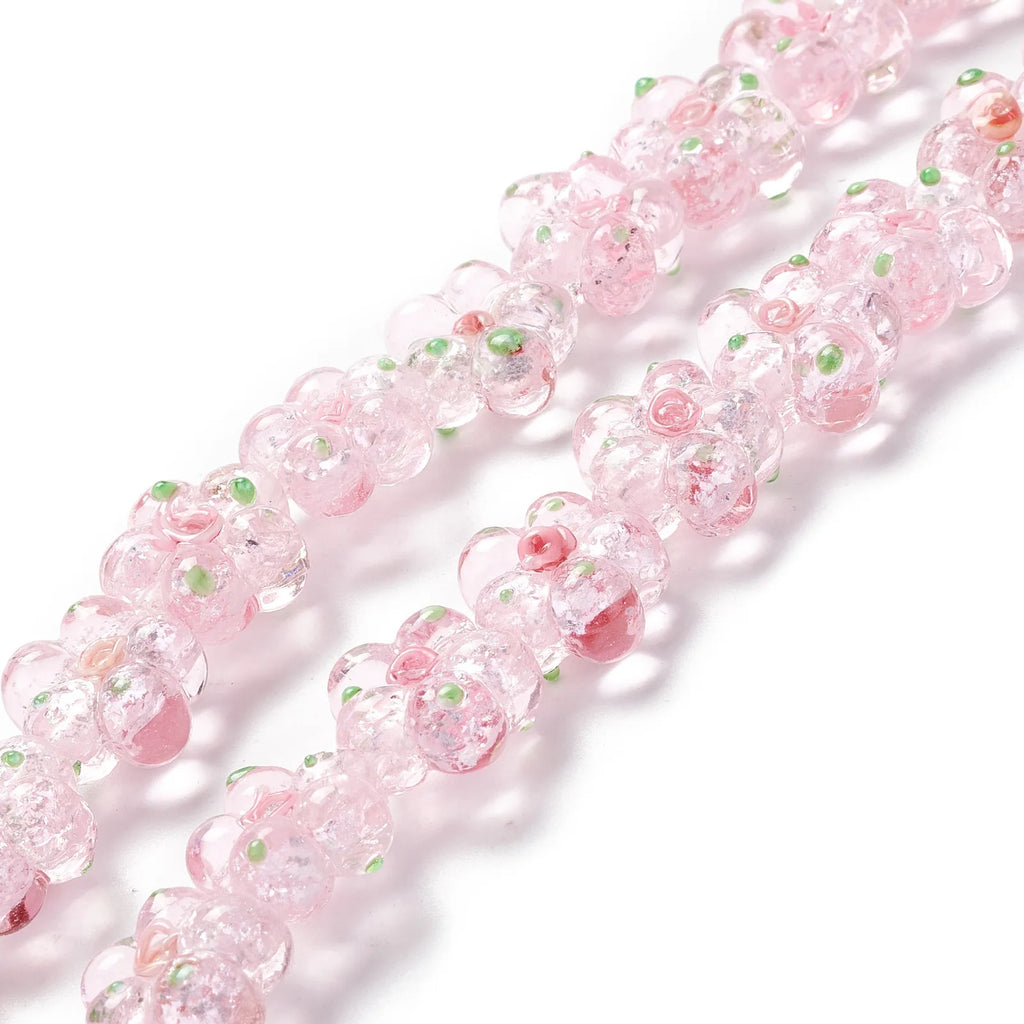 Colorful Bumpy Flower Lampwork Beads Strand for Jewelry Making