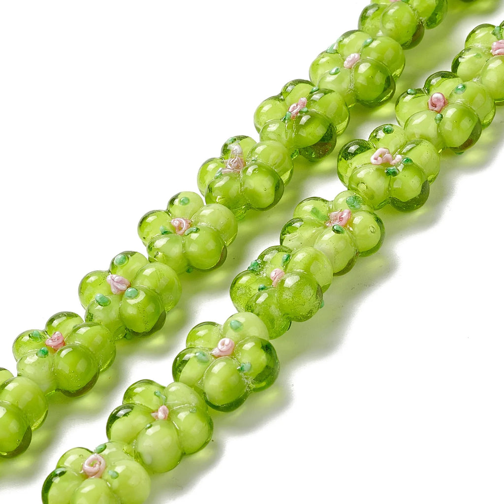 Colorful Bumpy Flower Lampwork Beads Strand for Jewelry Making
