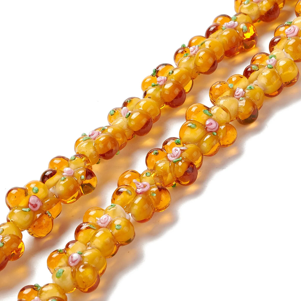 Colorful Bumpy Flower Lampwork Beads Strand for Jewelry Making