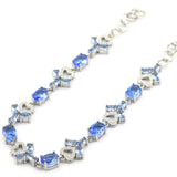 Romantic Tanzanite CZ Silver Bracelet for Her