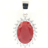 Fancy Real Sapphire Ruby Emerald CZ Bride Wedding Silver Pendant