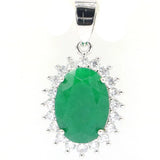Fancy Real Sapphire Ruby Emerald CZ Bride Wedding Silver Pendant
