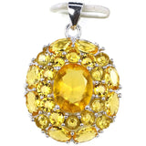 Lovely Citrine Garnet Tsavorite Wedding 925 Silver Pendant