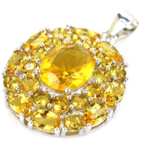 Lovely Citrine Garnet Tsavorite Wedding 925 Silver Pendant