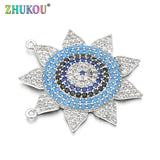 Brass CZ Charms Pendants, Mixed Color, 28x28mm, Hole: 0.5mm