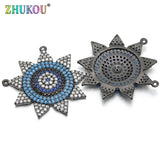Brass CZ Charms Pendants, Mixed Color, 28x28mm, Hole: 0.5mm