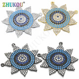Brass CZ Charms Pendants, Mixed Color, 28x28mm, Hole: 0.5mm