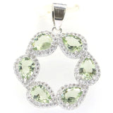 4.3g Green Amethyst CZ Silver Pendant for Women