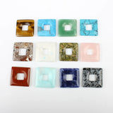 28x5mm Square Shape Semi-precious Stone Pendants - 12 Colors