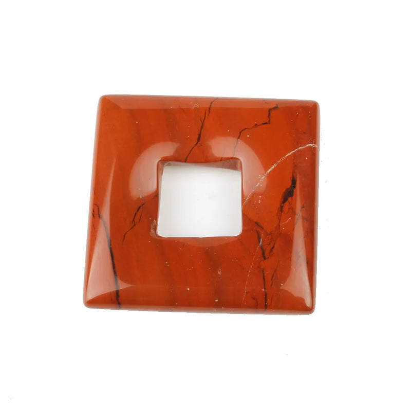 28x5mm Square Shape Semi-precious Stone Pendants - 12 Colors