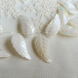 20Pcs Natural Shell Beads Leaf Shape Charms Pendants