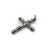 Prong Setting Micro Pave Clear CZ Cross Charm for DIY Bracelets Necklaces