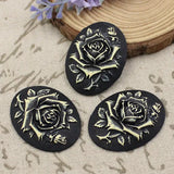 38mm Resin Rose Flower Cameos Cabochons for Jewelry Pendant DIY 10pcs