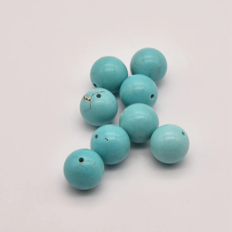 29 Pcs/Lot 12mm Natural Turquoise Round Beads DIY Jewelry Bracelet JA0355