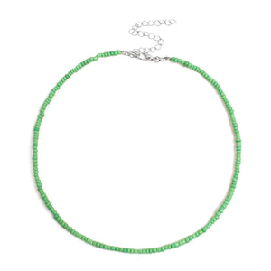 Colorful Seed Bead Choker Necklace Boho Style Adjustable Tiny Beaded Choker