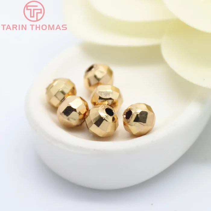 24K Brass Faceted Beads Spacer Beads High Diy Jewelry Accessories
