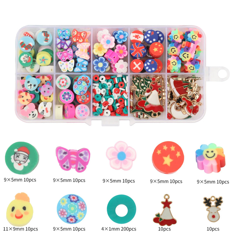 290Pcs Mixed Halloween Christmas Polymer Clay Beads for Jewelry Making