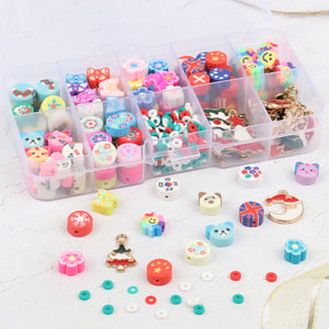 290Pcs Mixed Halloween Christmas Polymer Clay Beads for Jewelry Making