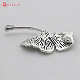 10PCS Ginkgo Leaves Charms Pendants Diy Jewelry Findings Accessories