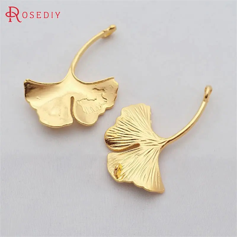 10PCS Ginkgo Leaves Charms Pendants Diy Jewelry Findings Accessories