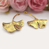 10PCS Ginkgo Leaves Charms Pendants Diy Jewelry Findings Accessories