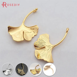 10PCS Ginkgo Leaves Charms Pendants Diy Jewelry Findings Accessories