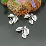 20PCS Zinc Alloy Tree Leaf Charms Pendants Jewelry Findings
