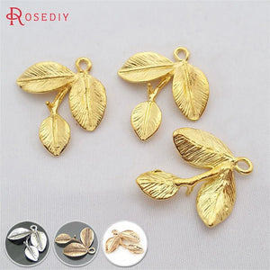 20PCS Zinc Alloy Tree Leaf Charms Pendants Jewelry Findings
