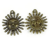 10PCS 30MM Sun Pendants Zinc Alloy Necklace Accessories