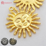 10PCS 30MM Sun Pendants Zinc Alloy Necklace Accessories
