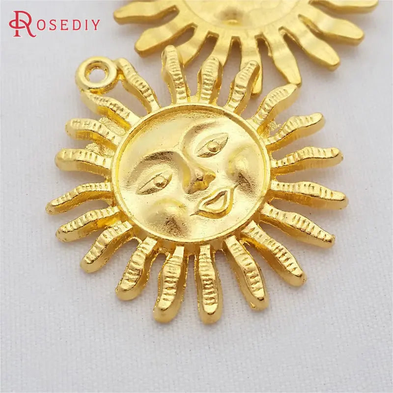 10PCS 30MM Sun Pendants Zinc Alloy Necklace Accessories