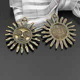 10PCS 30MM Sun Pendants Zinc Alloy Necklace Accessories