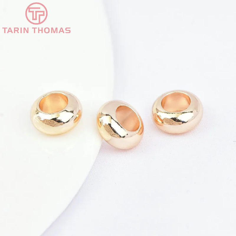 10PCS 10x5MM 24K Brass Bracelet Wheel Spacer Beads