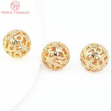 10PCS 8.5MM 24K Brass Hollow Round Beads for Jewelry DIY
