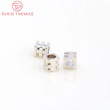 20PCS 24K Plated Brass Square Beads DIY Jewelry Accessories
