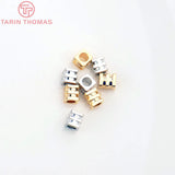 20PCS 24K Plated Brass Square Beads DIY Jewelry Accessories