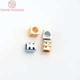 20PCS 24K Plated Brass Square Beads DIY Jewelry Accessories