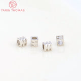 20PCS 24K Plated Brass Square Beads DIY Jewelry Accessories