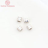 20PCS 24K Plated Brass Square Beads DIY Jewelry Accessories