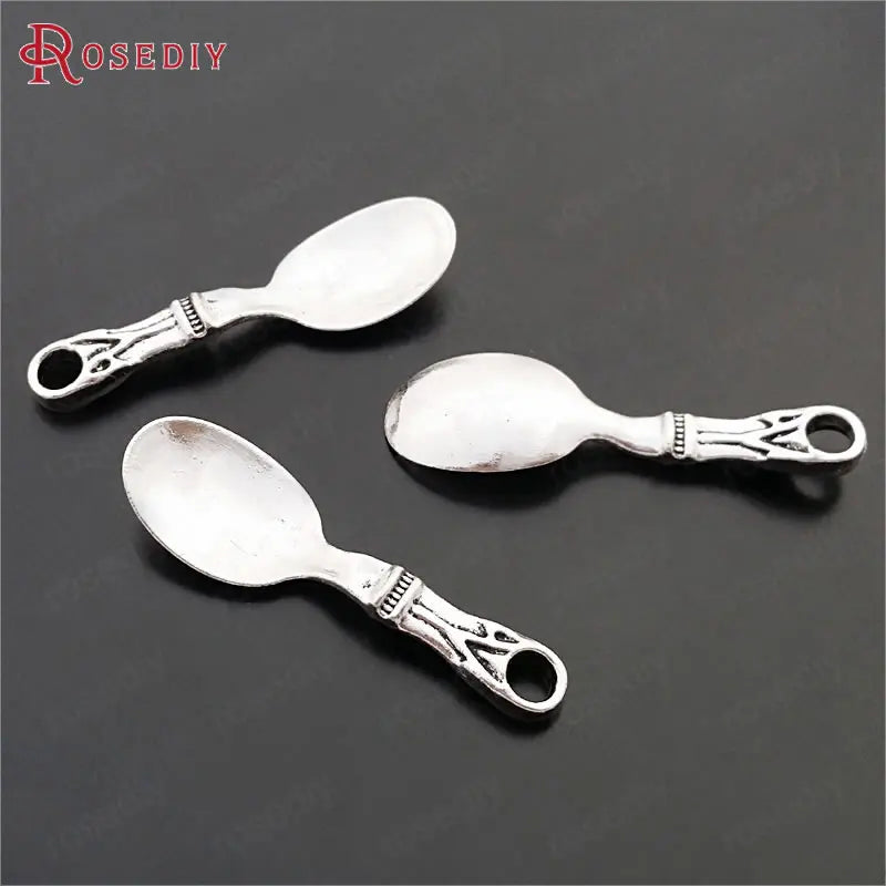 20PCS 41x12MM Antique Silver Big Spoon Charms Pendants