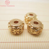 6PCS 7x4.5MM 24K Plated Brass Spacer Beads DIY Jewelry Accessories