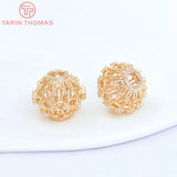 6PCS 15.5x14MM 24K Plated Brass Weaving Spacer Beads Jewelry Accessories