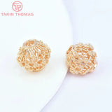 6PCS 15.5x14MM 24K Plated Brass Weaving Spacer Beads Jewelry Accessories