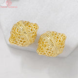 4PCS 27x21MM Hole 2MM Brass Spacer Beads 24K Plated DIY Jewelry Accessories